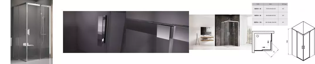 Душевой угол-ограждение «Ravak» Matrix MSRV4 90/90 Transparent/сатин