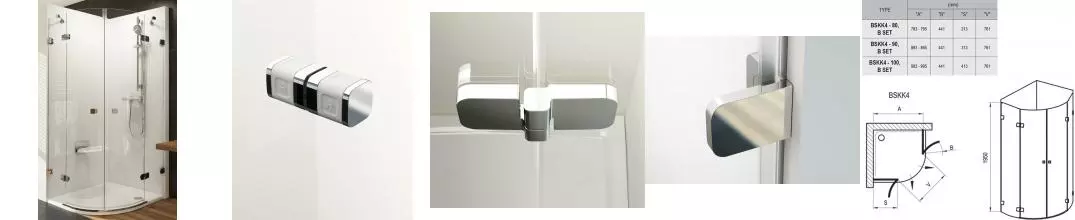 Душевой угол-ограждение «Ravak» Brilliant BSKK4 100/100 четверть круга Transparent/хром Душевой угол-ограждение «Ravak» Brilliant BSKK4 100/100 четверть круга Transparent/хром