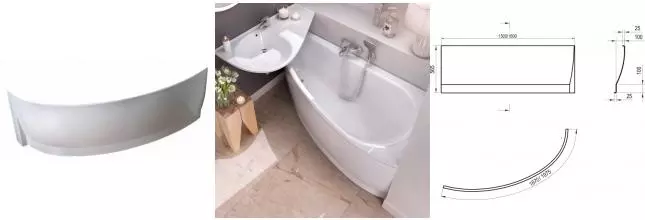 Экран под ванну «Ravak» Avocado 150 белый правый