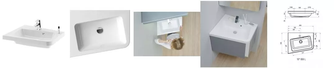 Раковина угловая «Ravak» 10° 65 литьевой мрамор белая левая