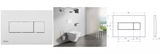 Кнопка смыва «Ravak» Uni X01457 пластик белая