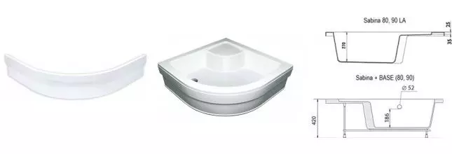 Экран для поддона «Ravak» Sabina 90 белый