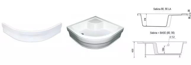 Экран для поддона «Ravak» Sabina 80 белый