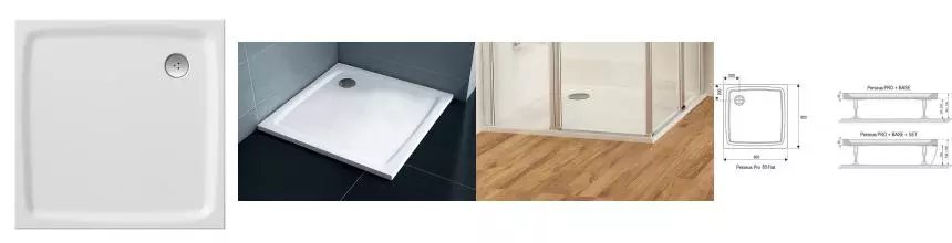 Душевой поддон «Ravak» Perseus Pro Flat 80/80 низкий из литьевого мрамора квадратный Душевой поддон «Ravak» Perseus Pro Flat 80/80 низкий из литьевого мрамора квадратный