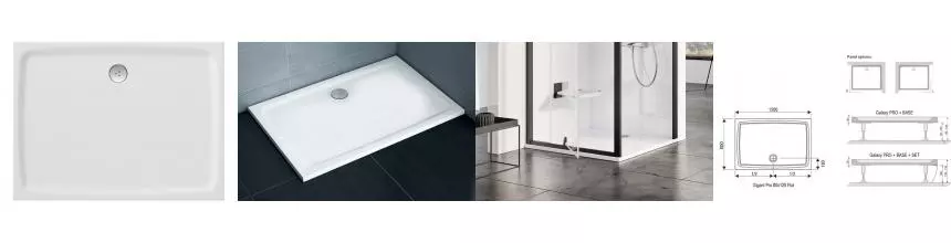 Душевой поддон «Ravak» Gigant Pro Flat 120/80 низкий из литьевого мрамора прямоугольный