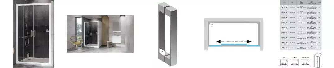 Душевая дверь «Ravak» 10° 10DP4 130/190 Transparent/белая