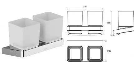 Стакан для зубных щёток «Ravak» TD 220.00 на стену хром
