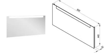 Зеркало «Ravak» Clear 80/44 с подсветкой Зеркало «Ravak» Clear 80/44 с подсветкой