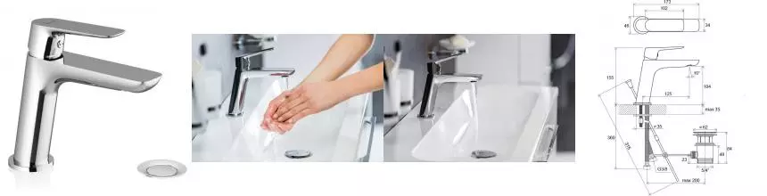 Смеситель для раковины «Ravak» Classic CL 011.00 с донным клапаном хром Смеситель для раковины «Ravak» Classic CL 011.00 с донным клапаном хром