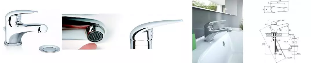 Смеситель для раковины «Ravak» Suzan SN 011.00 с донным клапаном хром