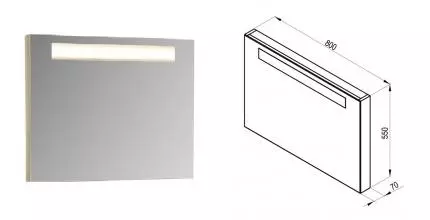 Зеркало «Ravak» Classic 80/55 с подсветкой латте Зеркало «Ravak» Classic 80/55 с подсветкой латте