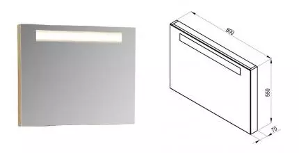 Зеркало «Ravak» Classic 800 с подсветкой каппучино