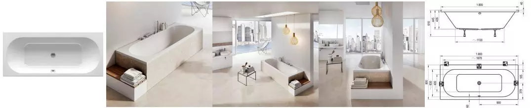 Ванна акриловая «Ravak» City 180/80 без опор без сифона белая Ванна акриловая «Ravak» City 180/80 без опор без сифона белая