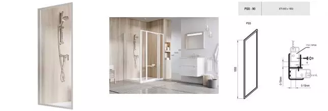 Неподвижная стенка PPS 90 94070100ZG · Ravak, 94070100ZG