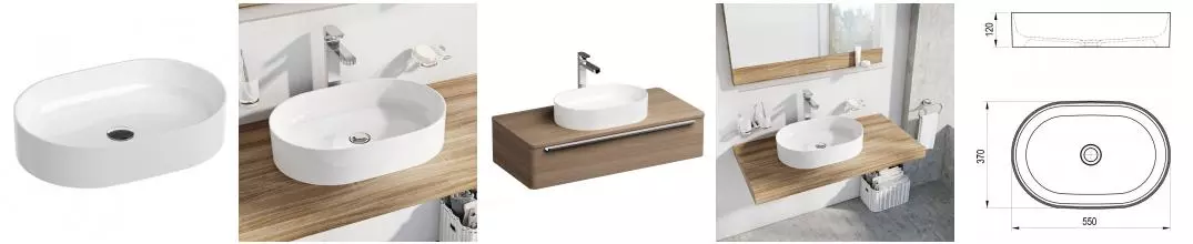 Раковина «Ravak» Ceramic Slim 55 O фарфоровая белая Раковина «Ravak» Ceramic Slim 55 O фарфоровая белая
