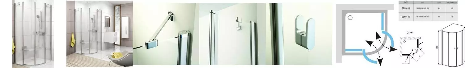 Душевой угол-ограждение «Ravak» Chrome CSKK4 90/90 Transparent/хром