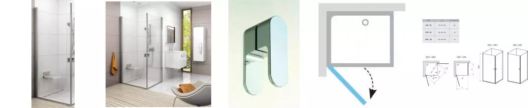 Душевая дверь «Ravak» Chrome CRV1 90/195 Transparent/сатин универсальная