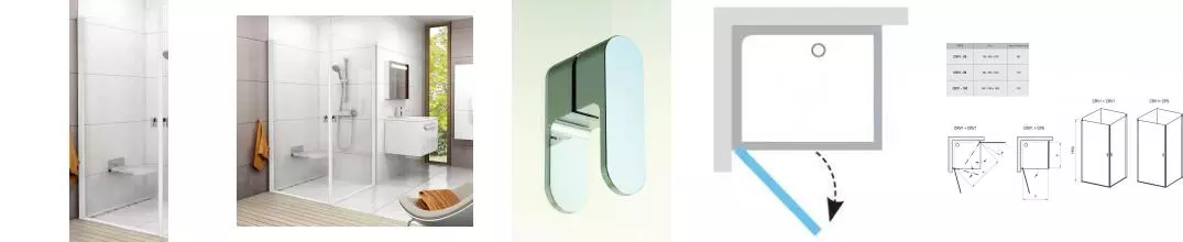 Душевая дверь «Ravak» Chrome CRV1 80/195 Transparent/белая универсальная Душевая дверь «Ravak» Chrome CRV1 80/195 Transparent/белая универсальная