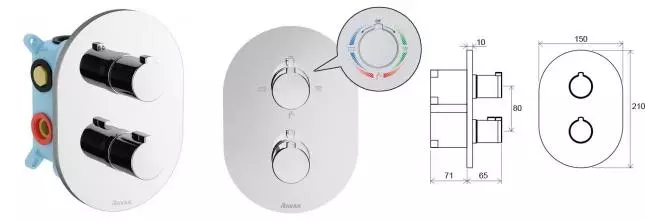 Смеситель для ванны «Ravak» Chrome CR 067.00 с термостатом хром Смеситель для ванны «Ravak» Chrome CR 067.00 с термостатом хром