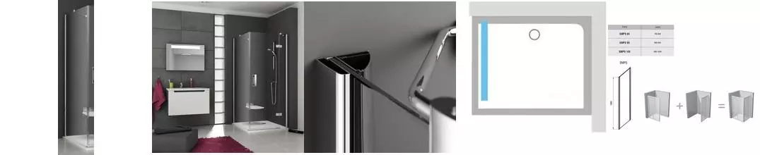 Душевая перегородка «Ravak» Smartline SMPS 100/190 Transparent/хром правая