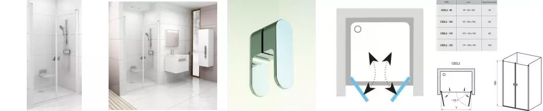 Душевая дверь «Ravak» Chrome CSDL2 110/195 Transparent/белая Душевая дверь «Ravak» Chrome CSDL2 110/195 Transparent/белая