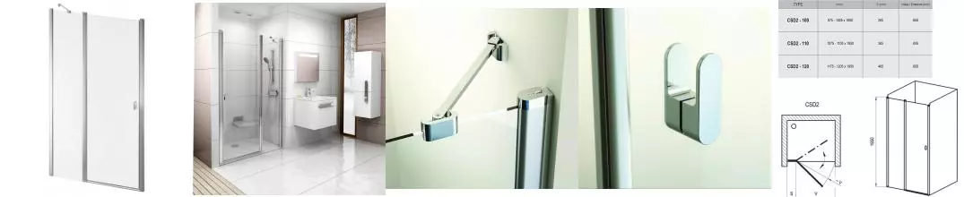 Душевая дверь «Ravak» Chrome CSD2 110/195 Transparent/хром универсальная Душевая дверь «Ravak» Chrome CSD2 110/195 Transparent/хром универсальная