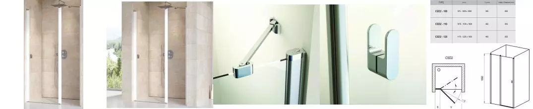 Душевая дверь «Ravak» Chrome CSD2 100/195 Transparent/белая универсальная