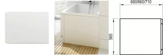 Торцевой экран под ванну «Ravak» Chrome 70 белый универсальный Торцевой экран под ванну «Ravak» Chrome 70 белый универсальный