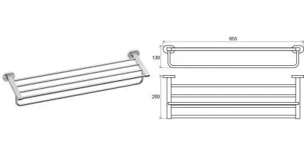 Полотенцедержатель тройной «Ravak» CR 330.00 на стену хром Полотенцедержатель тройной «Ravak» CR 330.00 на стену хром