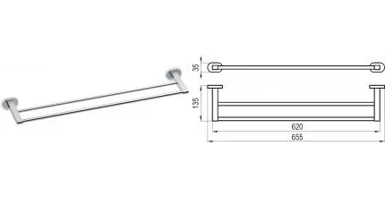 Полотенцедержатель двойной «Ravak» CR 320.00 на стену хром