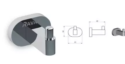 Крючок «Ravak» CR 110.00 на стену хром
