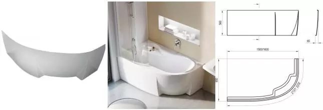 Экран под ванну «Ravak» Rosa 95 150 белый левый