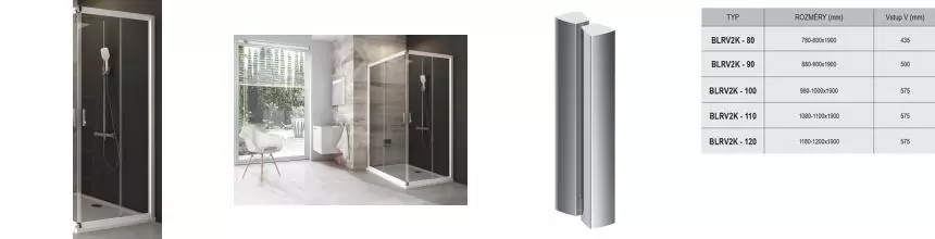 Душевая дверь «Ravak» Blix BLRV2K 90/190 Transparent/белая универсальная Душевая дверь «Ravak» Blix BLRV2K 90/190 Transparent/белая универсальная