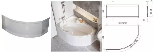 Экран под ванну «Ravak» Rosa I 140 белый универсальный