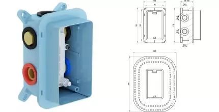 Внутренняя часть смесителя «Ravak» Chrome R-box Multi-RB 071.50 синий