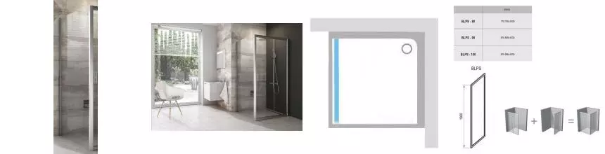 Душевая перегородка «Ravak» Blix BLPS 90/190 Transparent/сатин Душевая перегородка «Ravak» Blix BLPS 90/190 Transparent/сатин
