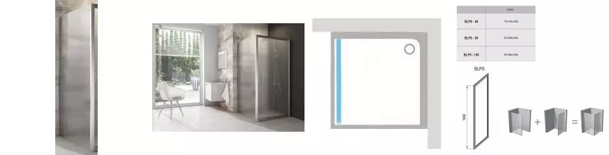 Душевая перегородка «Ravak» Blix BLPS 80/190 Grape/сатин Душевая перегородка «Ravak» Blix BLPS 80/190 Grape/сатин