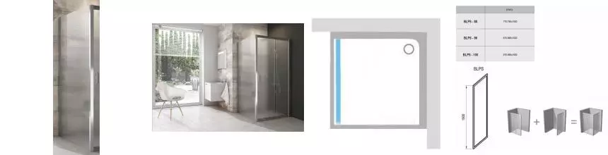 Душевая перегородка «Ravak» Blix BLPS 80/190 Grape/хром Душевая перегородка «Ravak» Blix BLPS 80/190 Grape/хром