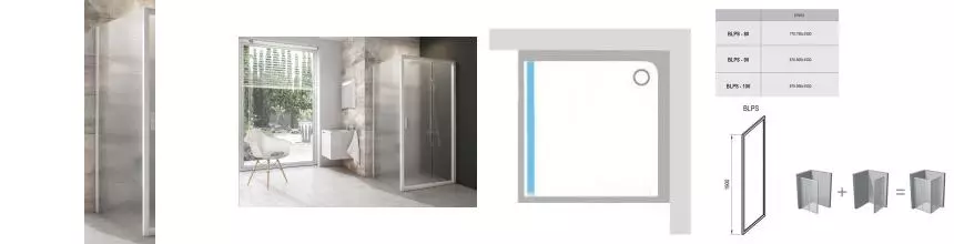 Душевая перегородка «Ravak» Blix BLPS 80/190 Grape/белая Душевая перегородка «Ravak» Blix BLPS 80/190 Grape/белая