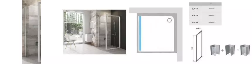 Душевая перегородка «Ravak» Blix BLPS 100/190 Transparent/белая Душевая перегородка «Ravak» Blix BLPS 100/190 Transparent/белая