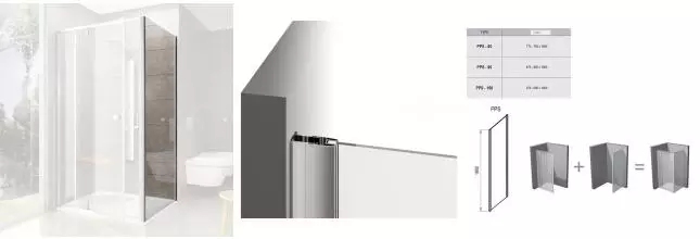 Боковая неподвижная стенка Pivot PPS-80 сатин + Транспарент 90G40U00Z1 · Ravak, 90G40U00Z1