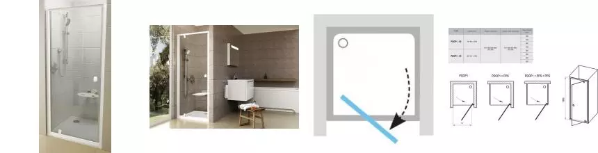 Душевая дверь «Ravak» Pivot PDOP1 80/190 Transparent/белая-белая универсальная Душевая дверь «Ravak» Pivot PDOP1 80/190 Transparent/белая-белая универсальная