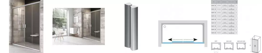 Душевая дверь «Ravak» Blix BLDP4 190/190 Transparent/сатин