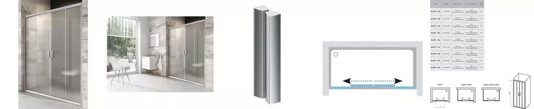 Душевая дверь «Ravak» Blix BLDP4 160/190 Grape/сатин