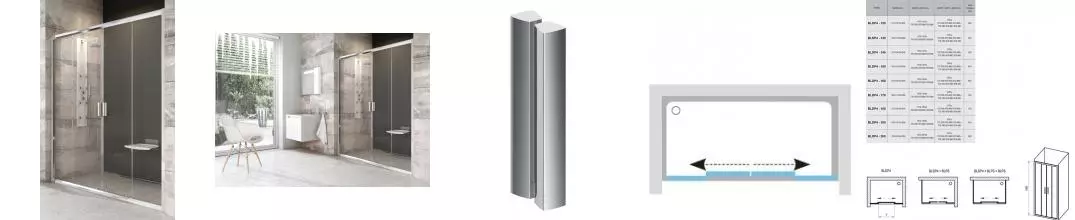 Душевая дверь «Ravak» Blix BLDP4 160/190 Transparent/хром