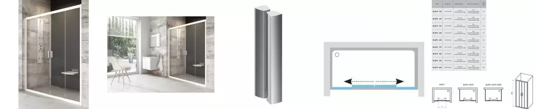 Душевая дверь «Ravak» Blix BLDP4 160/190 Transparent/белая