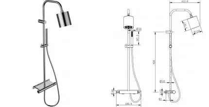 Душевая система «Cezares» MOON-CD-TA130-01 с термостатом хром