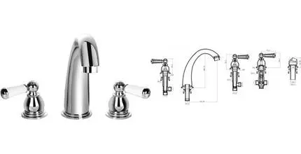 Смеситель для раковины «Cezares» BOHEMIA-BLS-01-Bi хром