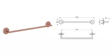 Полотенцедержатель «Vitra» Origin A4488626 на стену медь Полотенцедержатель «Vitra» Origin A4488626 на стену медь