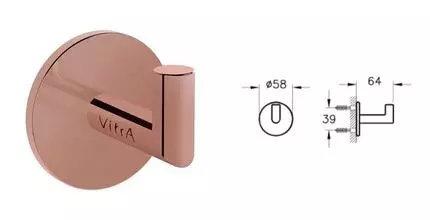 Крючок «Vitra» Origin A4488426 на стену медь Крючок «Vitra» Origin A4488426 на стену медь